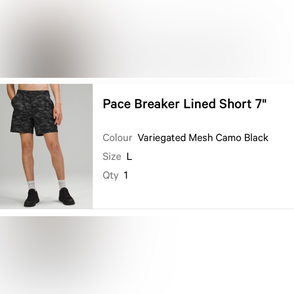 Lululemon Men’s Pace Breaker Lined Short 7"